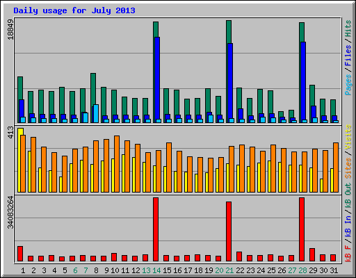 Daily usage for July 2013