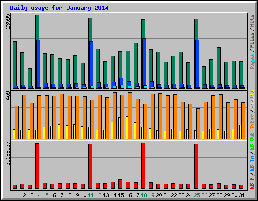 Daily usage for January 2014