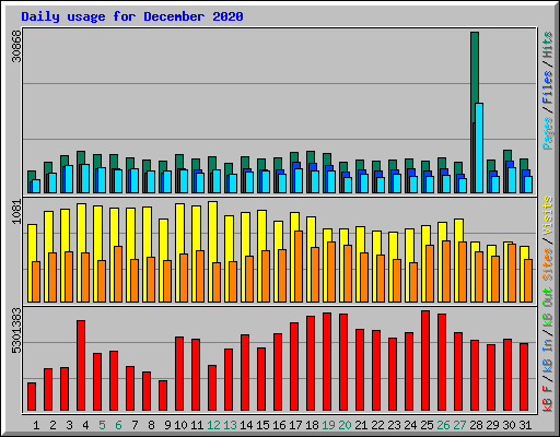 Daily usage for December 2020