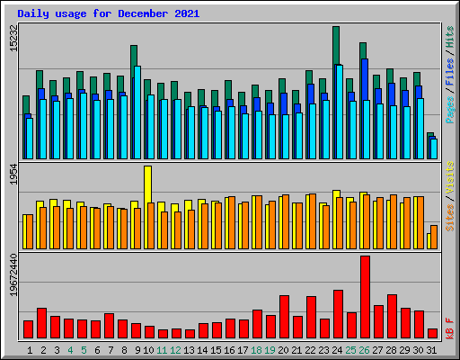 Daily usage for December 2021