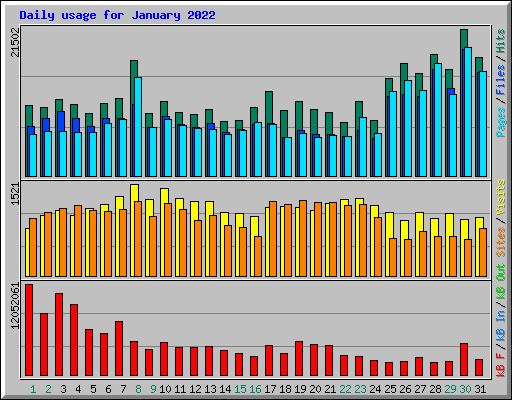 Daily usage for January 2022