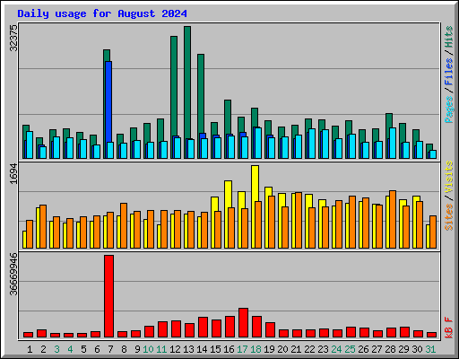 Daily usage for August 2024