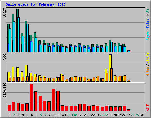 Daily usage for February 2025