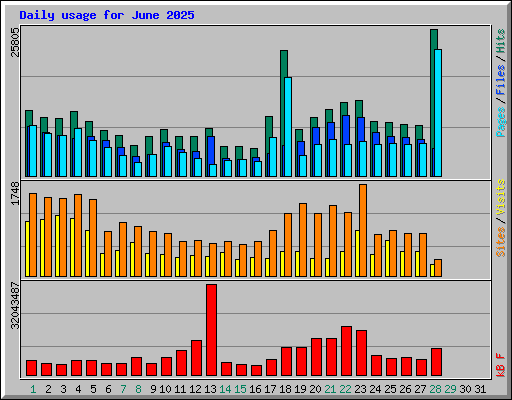 Daily usage for June 2025