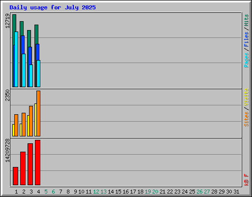Daily usage for July 2025
