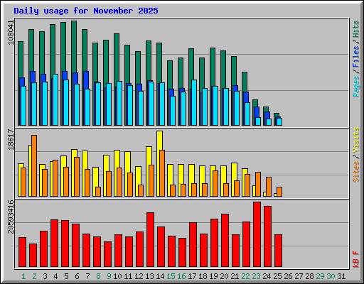 Daily usage for November 2025