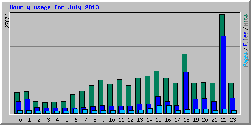 Hourly usage for July 2013