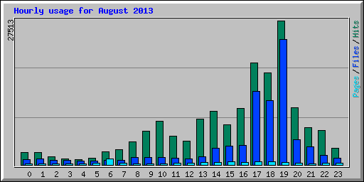 Hourly usage for August 2013
