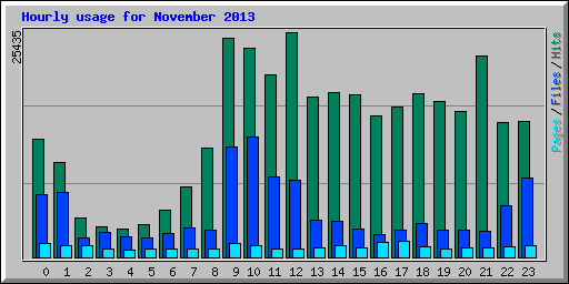 Hourly usage for November 2013