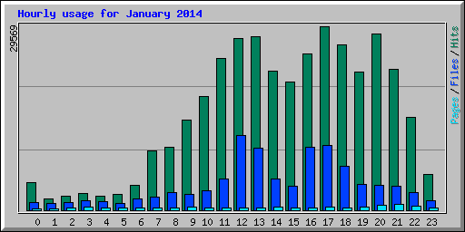 Hourly usage for January 2014