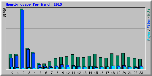 Hourly usage for March 2015