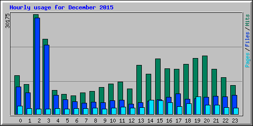 Hourly usage for December 2015