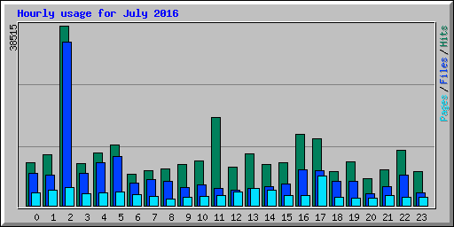 Hourly usage for July 2016