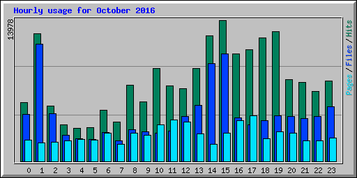 Hourly usage for October 2016