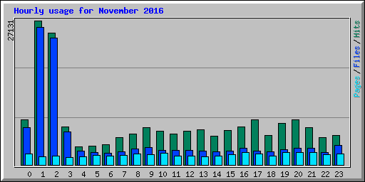 Hourly usage for November 2016