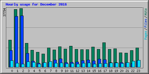 Hourly usage for December 2016