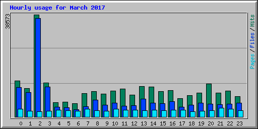 Hourly usage for March 2017