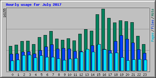 Hourly usage for July 2017