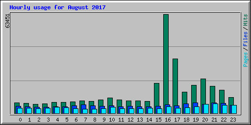 Hourly usage for August 2017