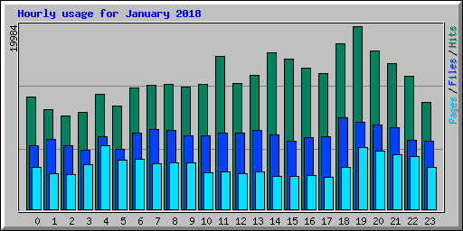 Hourly usage for January 2018