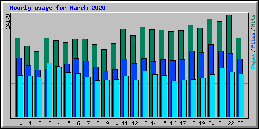 Hourly usage for March 2020