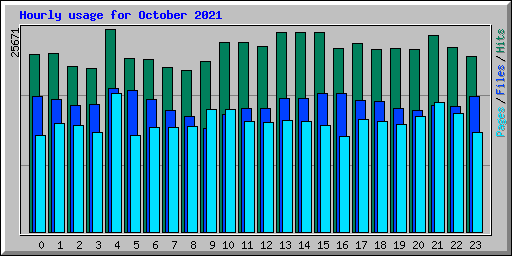 Hourly usage for October 2021