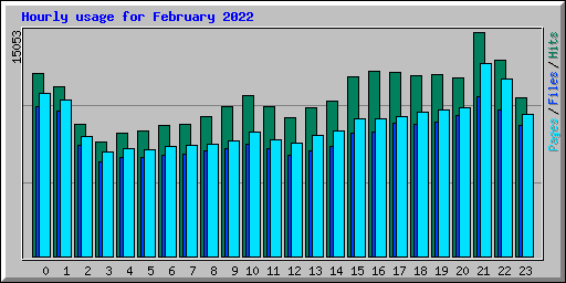 Hourly usage for February 2022