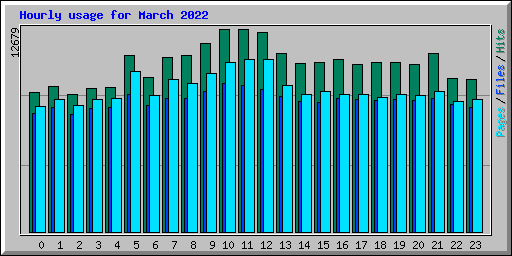Hourly usage for March 2022