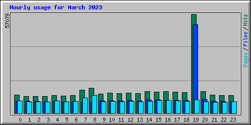 Hourly usage for March 2023