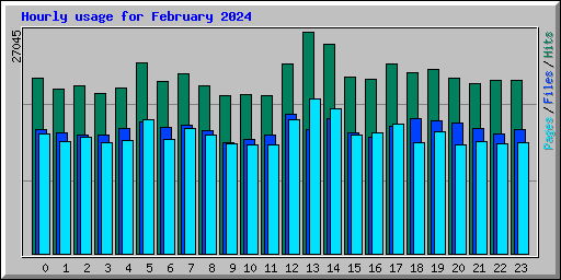 Hourly usage for February 2024